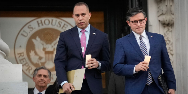 Dems save Johnson’s $95B foreign aid plan from GOP rebel blockade