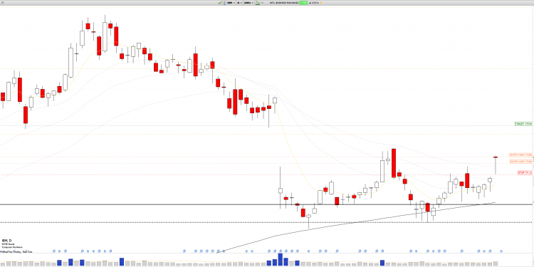 Long IBM: stock shows promising signs with double bottom and strong support levels