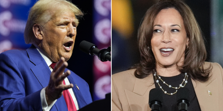 Trump, Harris dead even in national poll, with just 1 in 4 saying country headed in right direction