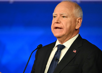 A visibly shaky Walz says the world needs ‘steady leadership’