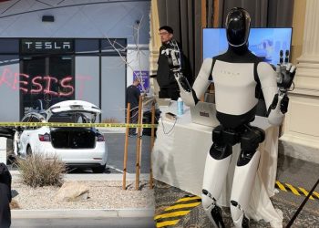 Tesla robots visit Capitol Hill amid anti-DOGE protests, attacks on Elon Musk’s dealerships