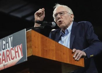 Watch: Bernie Sanders reacts to Trump’s Iran strikes in real time at ‘Fighting Oligarchy’ rally