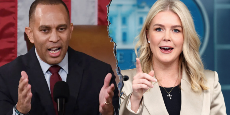 EXCLUSIVE: Karoline Leavitt slams Hakeem Jeffries as ‘stone-cold loser’ after he attacks her as ‘demented’