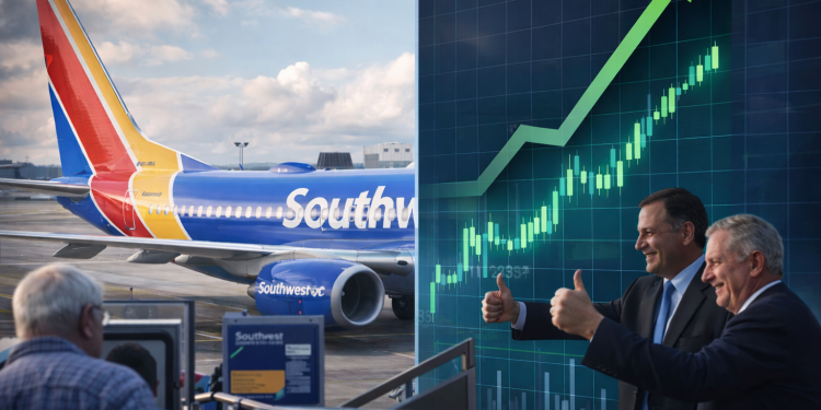 Southwest shares soar on fourfold profit-jump forecast as assigned seating kicks in