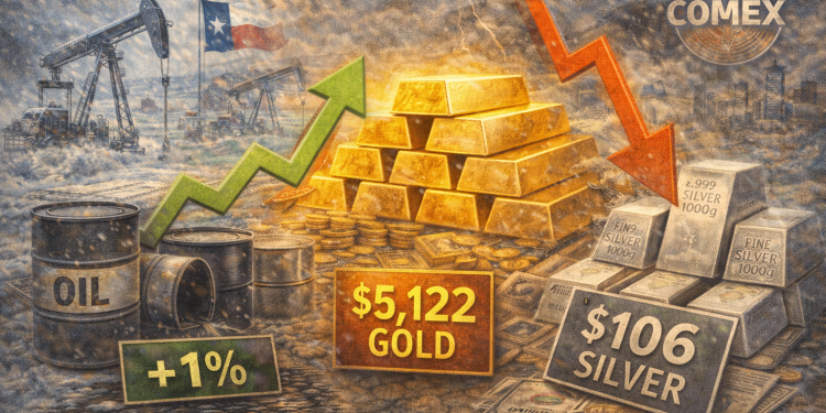 Commodity wrap: storm, supply woes lift oil; gold eases but remains near highs