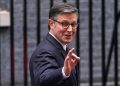 House Speaker Mike Johnson tells British Parliament he came to ‘calm the waters’