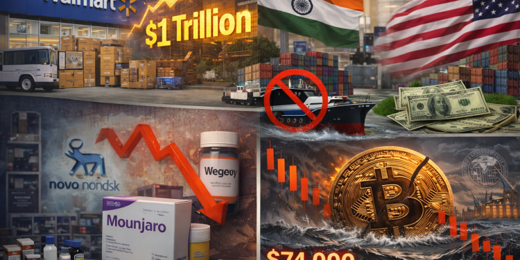 Evening digest: Walmart’s $1T mark, Novo’s weak outlook, Bitcoin slips below $74K