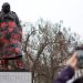 Churchill statue in London defaced with anti-Israel messages