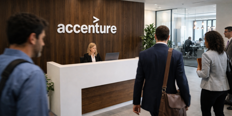 Why is Accenture defying the tech sell off today?
